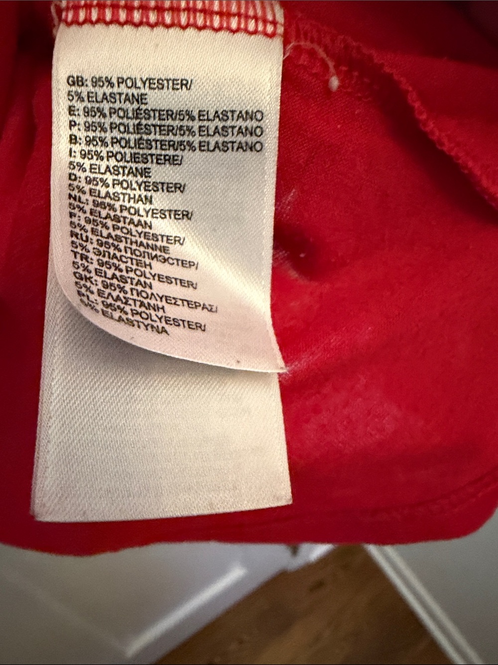 The North Face Red Short Sleeve Tee with Green Logo - Picture 4 of 4